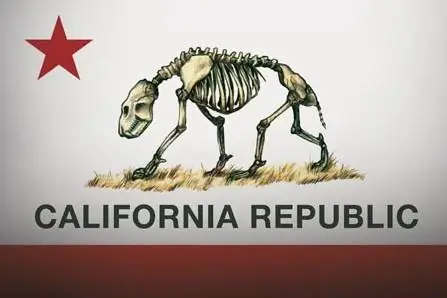 California Republic Flag bear bones