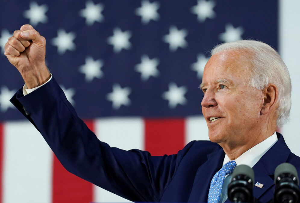 biden raised fist