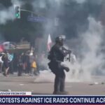 violent protests against ICE cropped
