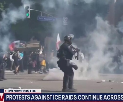 violent protests against ICE cropped
