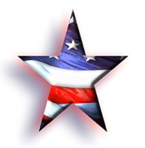 red white and blue star